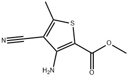 2-Thiophenecarboxylicacid,3-amino-4-cyano-5-methyl-,methylester(9CI) Struktur