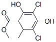 methyl 3,5-dichloro-2,4-dihydroxy-6-methylcyclohexa-2,4-diene-1-carboxylate Struktur