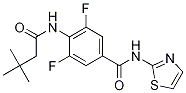 BenzaMide, 4-[(3,3-diMethyl-1-oxobutyl)aMino]-3,5-difluoro-N-2-thiazolyl- Struktur