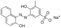 sodium 4-hydroxy-3-[(2-hydroxy-1-naphthyl)azo]-5-methylbenzenesulphonate Struktur