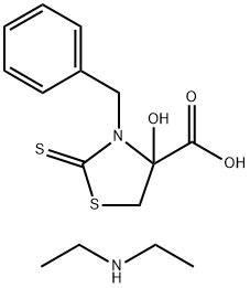 4-hydroxy-4-carboxy-3-benzylthiazolidin-2-thione Struktur