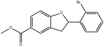 2-(2-BROMO-PHENYL)-2,3-DIHYDRO-BENZOFURAN-5-CARBOXYLIC ACID METHYL ESTER Struktur