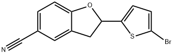 2-(5-BROMO-THIOPHEN-2-YL)-2,3-DIHYDRO-BENZOFURAN-5-CARBONITRILE Struktur