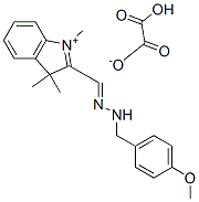 2-[[(4-methoxyphenyl)methylhydrazono]methyl]-1,3,3-trimethyl-3H-indolium hydrogen oxalate Struktur