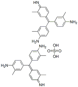 bis(4-[(4-amino-m-tolyl)(4-imino-3-methyl-2,5-cyclohexadien-1-ylidene)methyl]-o-toluidine) sulphate Struktur