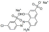 disodium 6-amino-5-[(4-chloro-2-sulphonatophenyl)azo]-4-hydroxynaphthalene-2-sulphonate Struktur