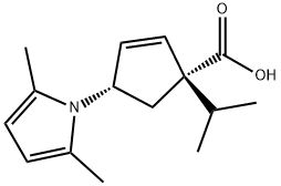 (1S,4S)-4-(2,5-diMethyl-1H-pyrrol-1-yl)-1-(propan-2-yl)cyclopent-2-ene-1-carboxylic acid Struktur