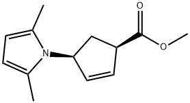 Methyl 4-(2,5-diMethyl-1H-pyrrol-1-yl)cyclopent-2-ene-1-carboxylate Struktur