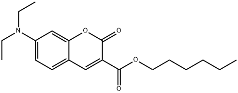 n-Hexyl 7-diethylaminocoumarin-3-carboxylate Struktur