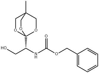 1-[N-BENZYLOXYCARBONYL-(1R)-1-AMINO-2-HYDROXYETHYL]-4-METHYL-2,6,7-TRIOXABICYCLO[2.2.2]OCTANE Struktur