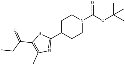 ETHYL 4-METHYL-2-(N-BOC-PIPERIDIN-4-YL)THIAZOL-5-YL CARBOXYLATE Struktur