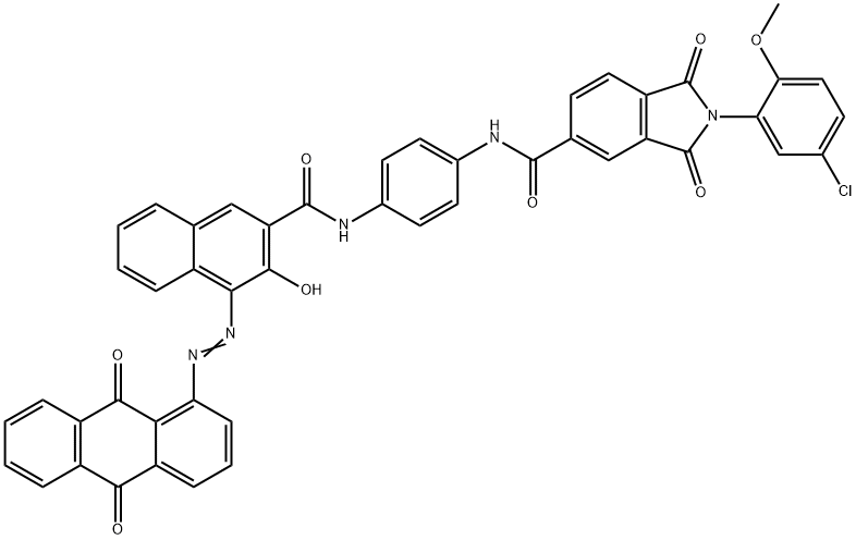 2-(5-chloro-2-methoxyphenyl)-N-[4-[[[4-[(9,10-dihydro-9,10-dioxo-1-anthryl)azo]-3-hydroxy-2-naphthyl]carbonyl]amino]phenyl]-2,3-dihydro-1,3-dioxo-1H-isoindole-5-carboxamide Struktur