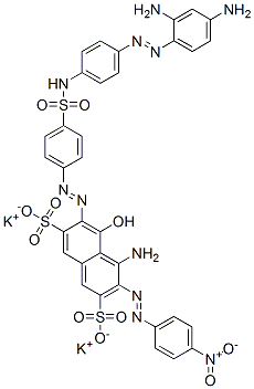 4-amino-6-[[4-[[[4-[(2,4-diaminophenyl)azo]phenyl]amino]sulphonyl]phenyl]azo]-5-hydroxy-3-[(4-nitrophenyl)azo]naphthalene-2,7-disulphonic acid, potassium salt Struktur