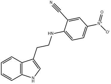 2-{[2-(1H-indol-3-yl)ethyl]amino}-5-nitrobenzonitrile Struktur