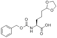 (S)-2-(BENZYLOXYCARBONYLAMINO)-5-(1,3-DIOXOLAN-2-YL)PENTANOIC ACID Struktur