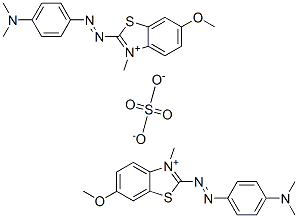 bis[2-[[4-(dimethylamino)phenyl]azo]-6-methoxy-3-methylbenzothiazolium] sulphate Struktur