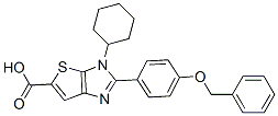 3H-Thieno[2,3-d]imidazole-5-carboxylic  acid,  3-cyclohexyl-2-[4-(phenylmethoxy)phenyl]- Struktur