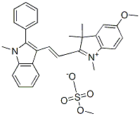 5-methoxy-1,3,3-trimethyl-2-[2-(1-methyl-2-phenyl-1H-indol-3-yl)vinyl]-3H-indolium methyl sulphate Struktur