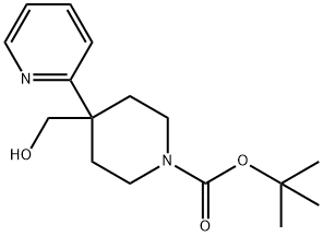 tert-butyl 4-(hydroxyMethyl)-4-(pyridin-2-yl)piperidine-1-carboxylate Struktur