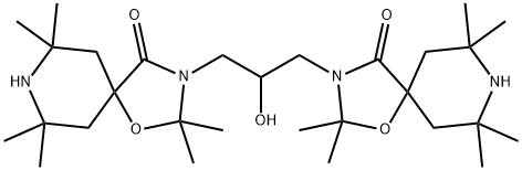 3,3'-(2-hydroxypropane-1,3-diyl)bis[2,2,7,7,9,9-hexamethyl-1-oxa-3,8-diazaspiro[4.5]decan-4-one] Struktur