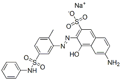 sodium 6-amino-3-[[5-anilinosulphonyl-2-methylphenyl]azo]-4-hydroxynaphthalene-2-sulphonate Struktur