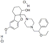 4a-[[4-(2-ethoxy-2-phenyl-ethyl)piperazin-1-yl]methyl]-8-methoxy-2,3,4 ,9b-tetrahydro-1H-dibenzofuran-4-ol dihydrochloride Struktur