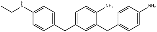 2-[(4-aminophenyl)methyl]-4-[[4-(ethylamino)phenyl]methyl]aniline Struktur