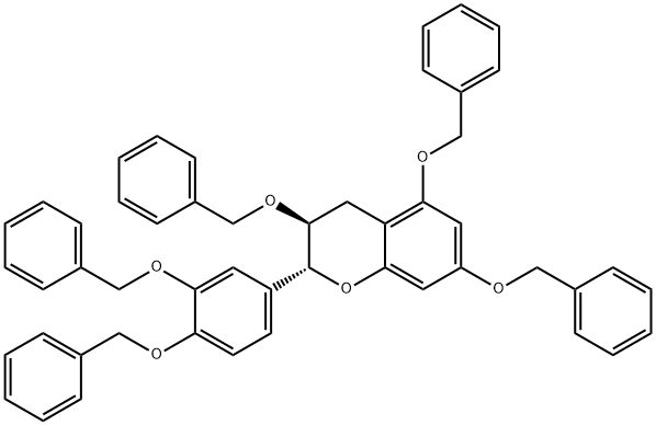 (2R-trans)-2-[3,4-bis(phenylmethoxy)phenyl]-3,4-dihydro-3,5,7-tris(phenylmethoxy)-2H-1-benzopyran Struktur