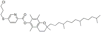 [2,5,7,8-tetramethyl-2-(4,8,12-trimethyltridecyl)chroman-6-yl] 5-(3-ch loropropylsulfanyl)pyridine-2-carboxylate Struktur