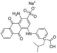 sodium 1-(2-methylpropyl) 3-[(4-amino-9,10-dihydro-9,10-dioxo-3-sulphonato-1-anthracenyl)amino]benzoate Struktur