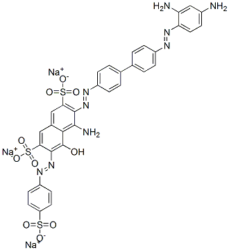 4-amino-3-[[4'-[(2,4-diaminophenyl)azo][1,1'-biphenyl]-4-yl]azo]-5-hydroxy-6-[(4-sulphophenyl)azo]naphthalene-2,7-disulphonic acid, sodium salt Struktur