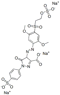 4-[[2,5-dimethoxy-4-[[2-(sulphooxy)ethyl]sulphonyl]phenyl]azo]-4,5-dihydro-5-oxo-1-(4-sulphophenyl)-1H-pyrazole-3-carboxylic acid, sodium salt Struktur