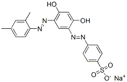 sodium 4-[[5-[(2,4-dimethylphenyl)azo]-2,4-dihydroxyphenyl]azo]benzenesulphonate Struktur