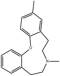 6,7,8,9-tetrahydro-3,7-dimethyl-5H-dibenz[b,i][1,6]oxazecine Struktur