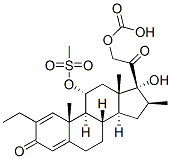 ethyl 17-hydroxy-11alpha-(mesyloxy)-16beta-methylpregna-1,4-diene-3,20-dione 21-carbonate Struktur