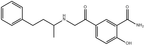 2-hydroxy-5-[[(1-methyl-3-phenylpropyl)amino]acetyl]benzamide Struktur