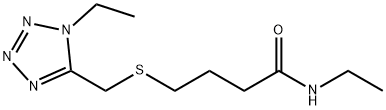 Butanamide, N-ethyl-4-(((1-ethyl-1H-tetrazol-5-yl)methyl)thio)- Struktur