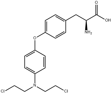 2-amino-3-[4-[4-[bis(2-chloroethyl)amino]phenoxy]phenyl]propanoic acid Struktur