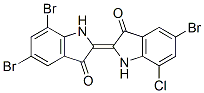 5,7-dibromo-2-(5-bromo-7-chloro-1,3-dihydro-3-oxo-2H-indol-2-ylidene)-1,2-dihydro-3H-indol-3-one Struktur