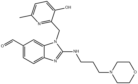 1-((3-hydroxy-6-Methylpyridin-2-yl)Methyl)-2-((3-Morpholinopropyl)aMino)-1H-benzo[d]iMidazole-6-carbaldehyde Struktur