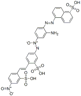 5-[[2-amino-4-[[4-[2-(4-nitro-2-sulphophenyl)vinyl]-3-sulphophenyl]azoxy]phenyl]azo]naphthalene-1-sulphonic acid Struktur