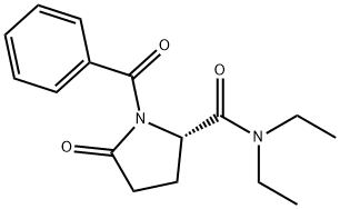 (S)-1-benzoyl-N,N-diethyl-5-oxopyrrolidine-2-carboxamide Struktur