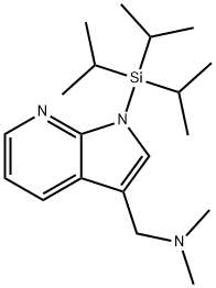 1H-Pyrrolo[2,3-b]pyridine-3-methanamine, N,N-dimethyl-1-[tris(1-methylethyl)silyl]- Struktur