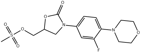 3-[3-Fluoro-4-(4-morpholinyl)phenyl]-5-[[(methylsulfonyl)oxy]methyl]-2-oxazolidinone Struktur