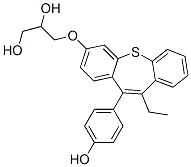 3-[[10-Ethyl-11-(p-hydroxyphenyl)dibenzo[b,f]thiepin-3-yl]oxy]-1,2-propanediol Struktur