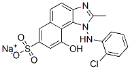 sodium 1-(2-chloroanilino)-9-hydroxy-2-methylnaphth[1,2-d]imidazole-7-sulphonate  Struktur