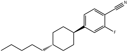 2-Fluoro-4-(trans-4-pentylcyclohexyl)-benzonitrile  Struktur