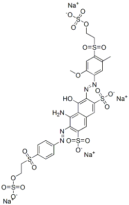 tetrasodium 4-amino-5-hydroxy-6-[[2-methoxy-5-methyl-4-[[2-(sulphonatooxy)ethyl]sulphonyl]phenyl]azo]-3-[[4-[[2-(sulphonatooxy)ethyl]sulphonyl]phenyl]azo]naphthalene-2,7-disulphonate Struktur