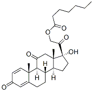 17,21-dihydroxypregna-1,4-diene-3,11,20-trione 21-heptanoate Struktur