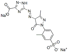 5-[[4,5-dihydro-3-methyl-1-(2-methyl-4-sulphophenyl)-5-oxo-1H-pyrazol-4-yl]azo]-1H-1,2,4-triazole-3-carboxylic acid, sodium salt Struktur